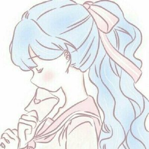 简约清新素描风格头像 女生极简QQ头像