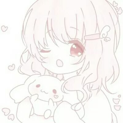 浅色极简素描风格女生头像