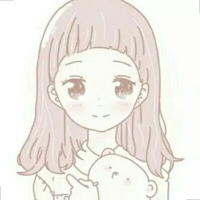 浅色极简素描风格女生头像