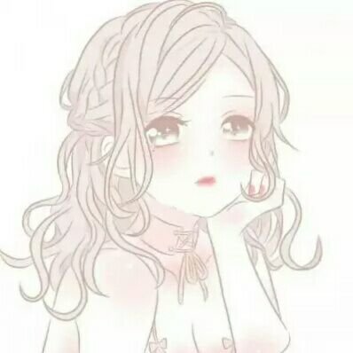 浅色极简素描风格女生头像
