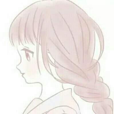 浅色极简素描风格女生头像