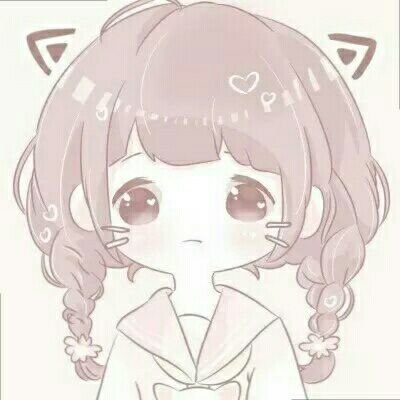 浅色极简素描风格女生头像