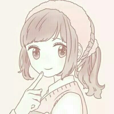 浅色极简素描风格女生头像