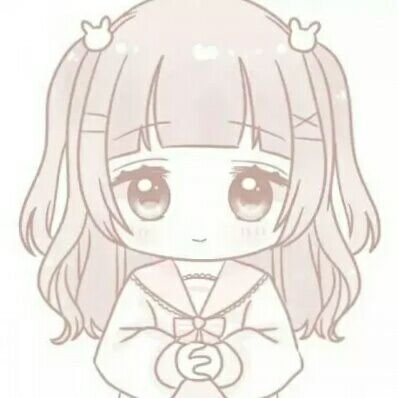 浅色极简素描风格女生头像